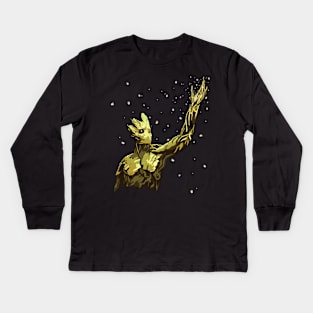 Glowing Groot Kids Long Sleeve T-Shirt